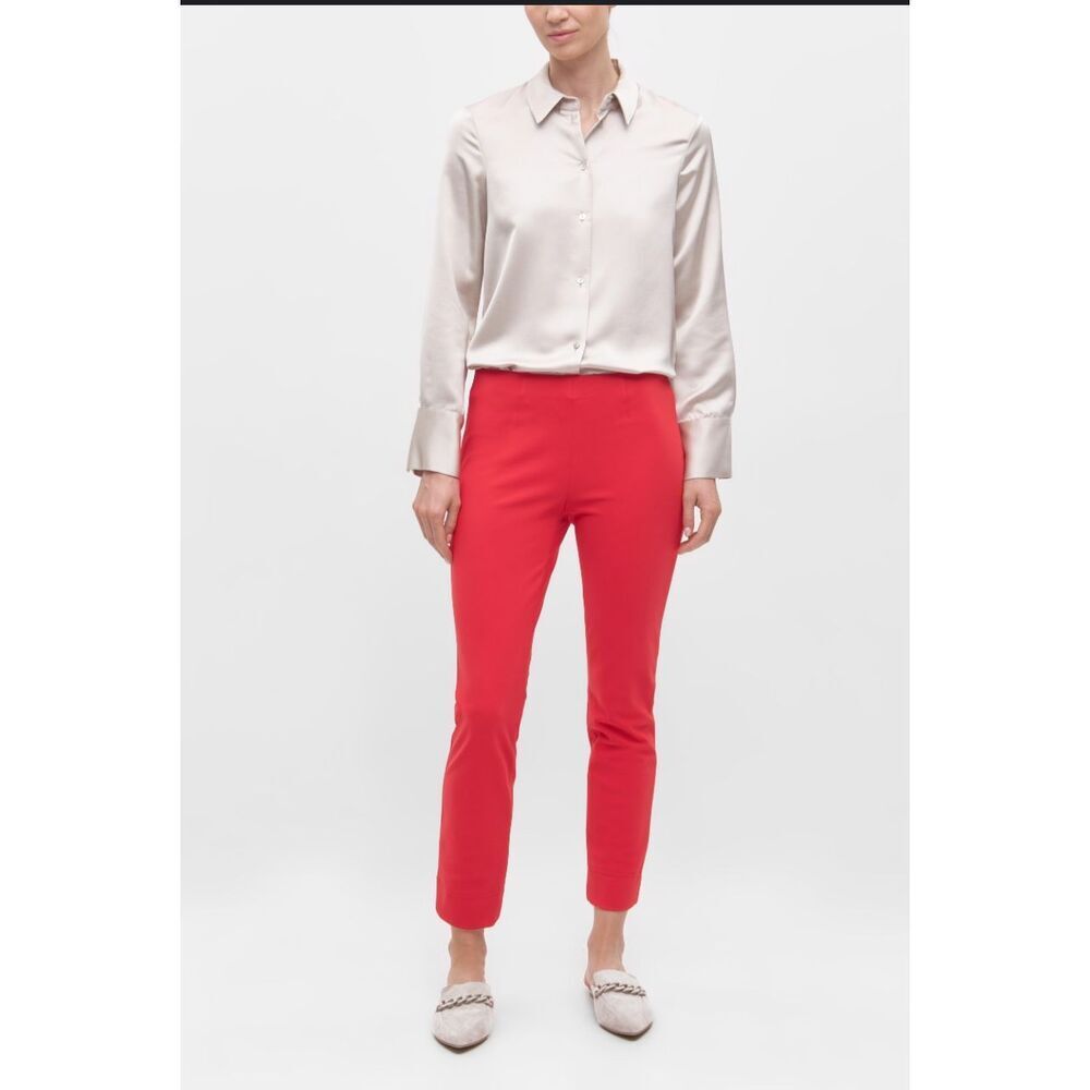 Raffaello Rossi Womens Flat Front Mid-Rise‎ Penny 6/8 Cropped Pants Crimson Size